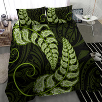 Green New Zealand Paisley Silver Fern Bedding Set Aotearoa Maori LT14 - Polynesian Pride
