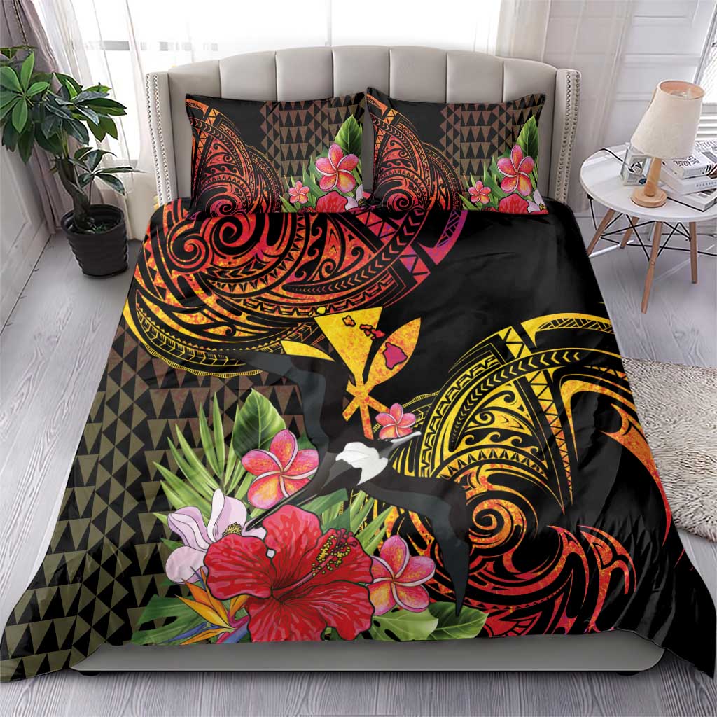 Hawaii Iwa Bird Bedding Set Great Frigatebird Kanaka Tropical Hippie Style LT14 - Polynesian Pride