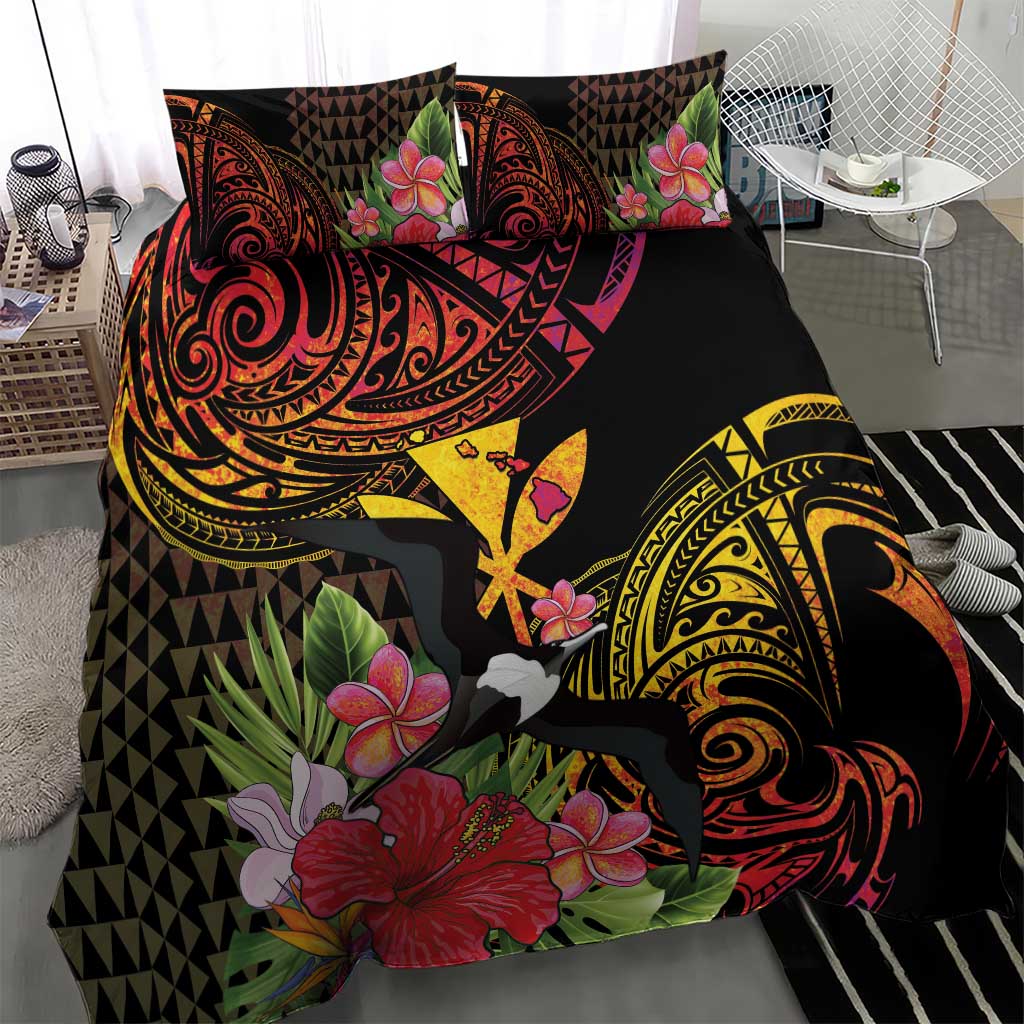 Hawaii Iwa Bird Bedding Set Great Frigatebird Kanaka Tropical Hippie Style LT14 - Polynesian Pride