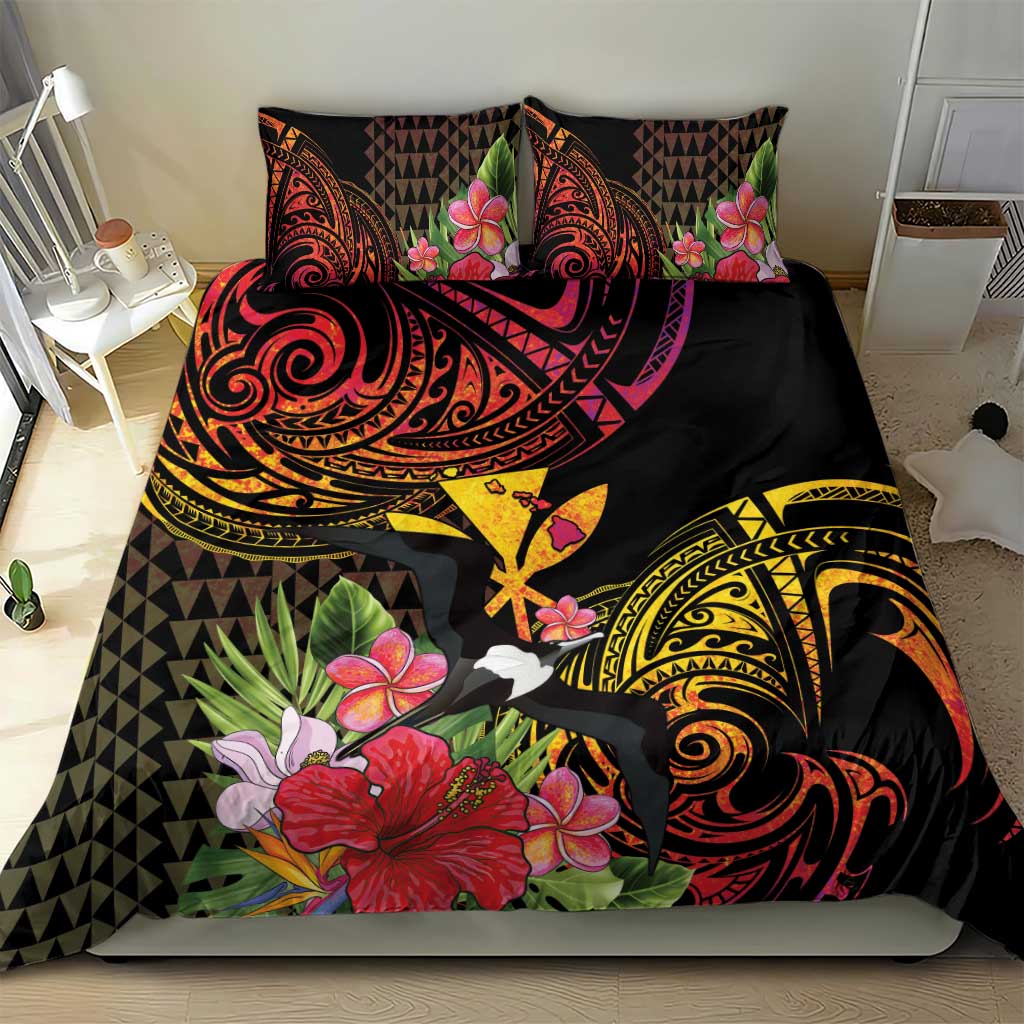 Hawaii Iwa Bird Bedding Set Great Frigatebird Kanaka Tropical Hippie Style LT14 - Polynesian Pride