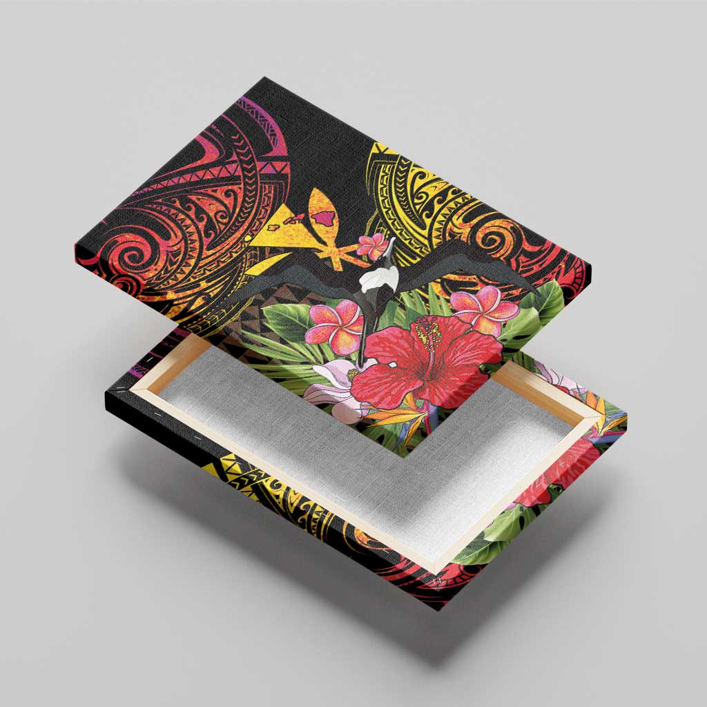 Hawaii Iwa Bird Canvas Wall Art Great Frigatebird Kanaka Tropical Hippie Style - Polynesian Pride