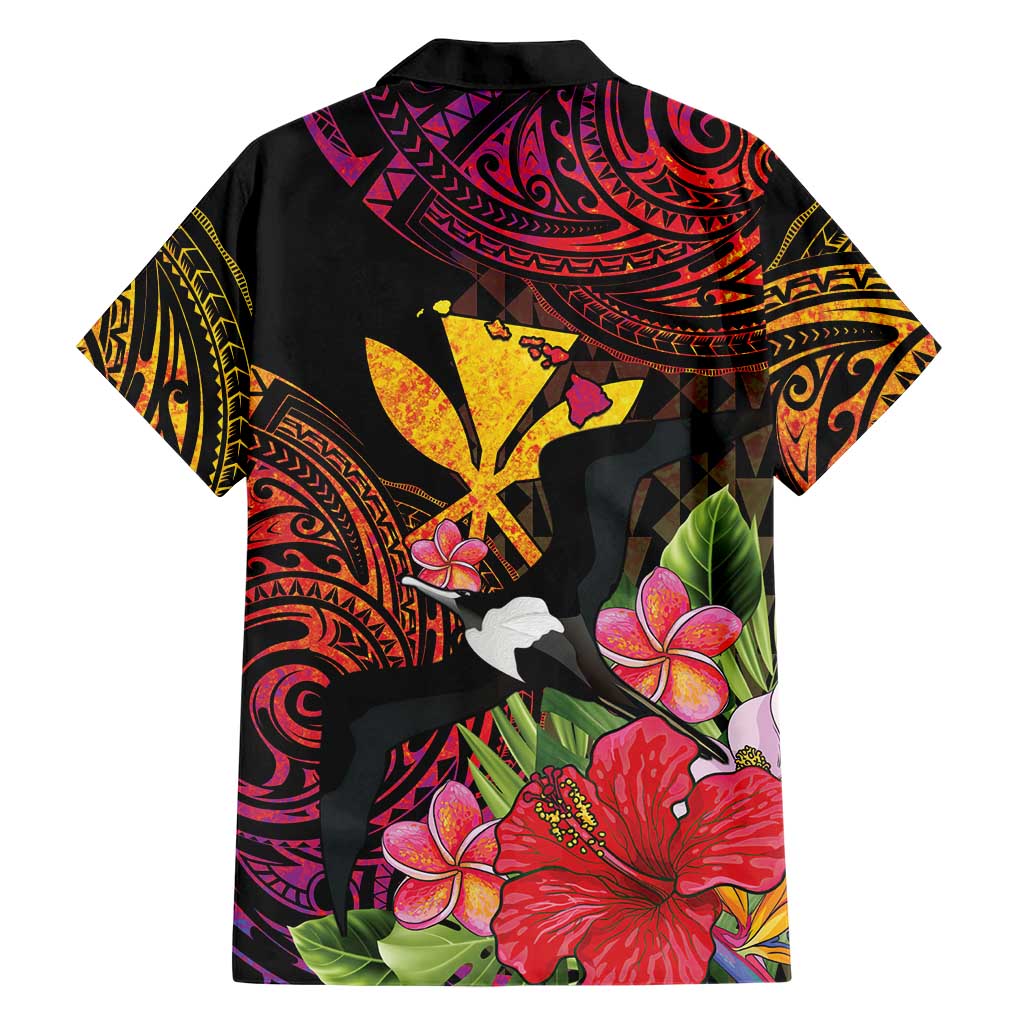 Hawaii Iwa Bird Family Matching Off Shoulder Maxi Dress and Hawaiian Shirt Great Frigatebird Kanaka Tropical Hippie Style LT14 - Polynesian Pride