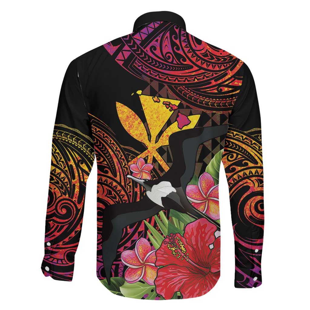 Hawaii Iwa Bird Family Matching Off Shoulder Maxi Dress and Hawaiian Shirt Great Frigatebird Kanaka Tropical Hippie Style LT14 - Polynesian Pride