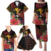 Hawaii Iwa Bird Family Matching Puletasi and Hawaiian Shirt Great Frigatebird Kanaka Tropical Hippie Style LT14 - Polynesian Pride