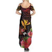 Hawaii Iwa Bird Family Matching Summer Maxi Dress and Hawaiian Shirt Great Frigatebird Kanaka Tropical Hippie Style LT14 - Polynesian Pride