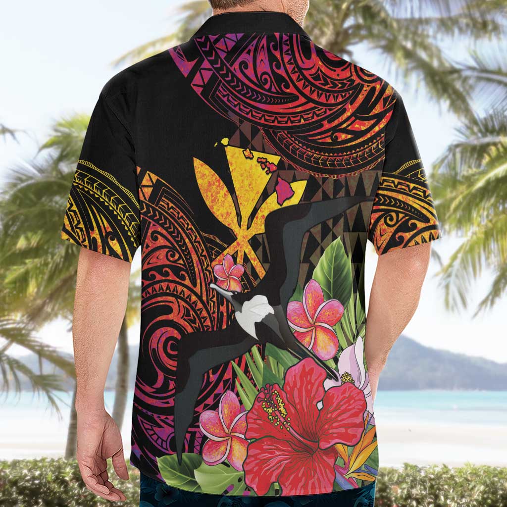 Hawaii Iwa Bird Hawaiian Shirt Great Frigatebird Kanaka Tropical Hippie Style - Polynesian Pride