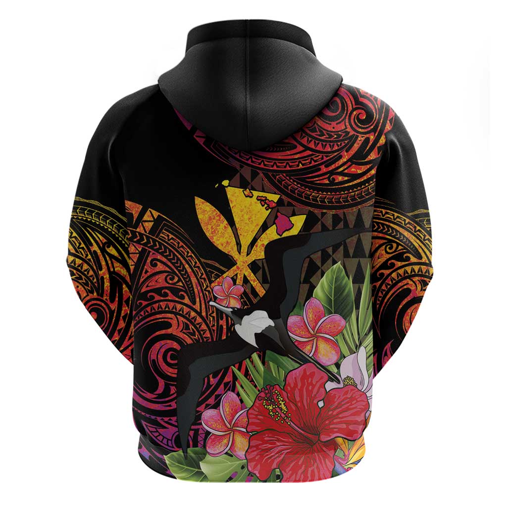 Hawaii Iwa Bird Hoodie Great Frigatebird Kanaka Tropical Hippie Style LT14 - Polynesian Pride