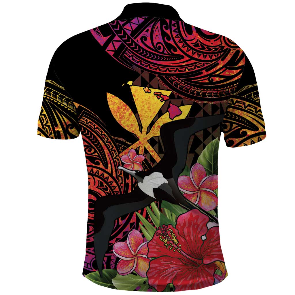 Hawaii Iwa Bird Polo Shirt Great Frigatebird Kanaka Tropical Hippie Style - Polynesian Pride