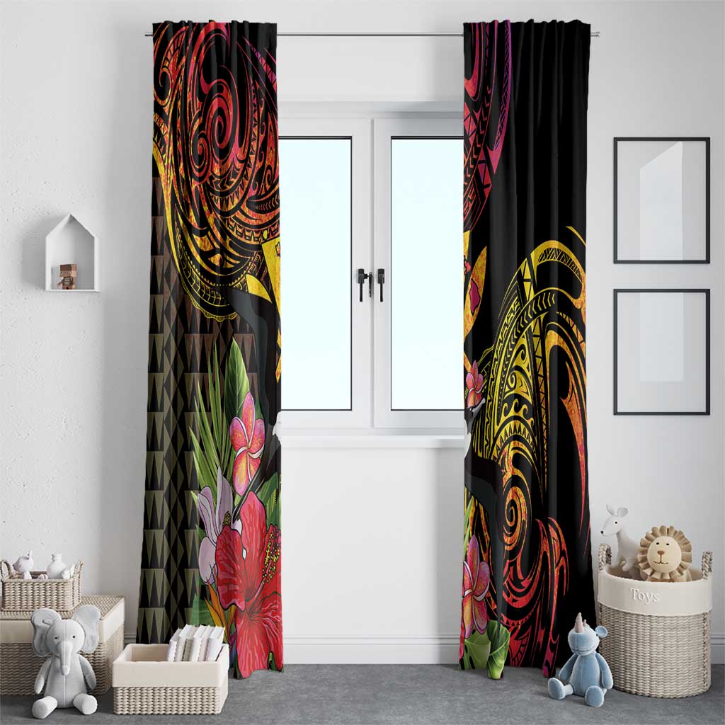 Hawaii Iwa Bird Window Curtain Great Frigatebird Kanaka Tropical Hippie Style - Polynesian Pride
