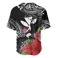 Hawaii Iwa Bird Baseball Jersey Great Frigatebird Kanaka Tropical Flowers - Polynesian Pride