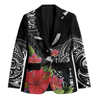 Hawaii Iwa Bird Blazer Great Frigatebird Kanaka Tropical Flowers LT14 Unisex Black - Polynesian Pride