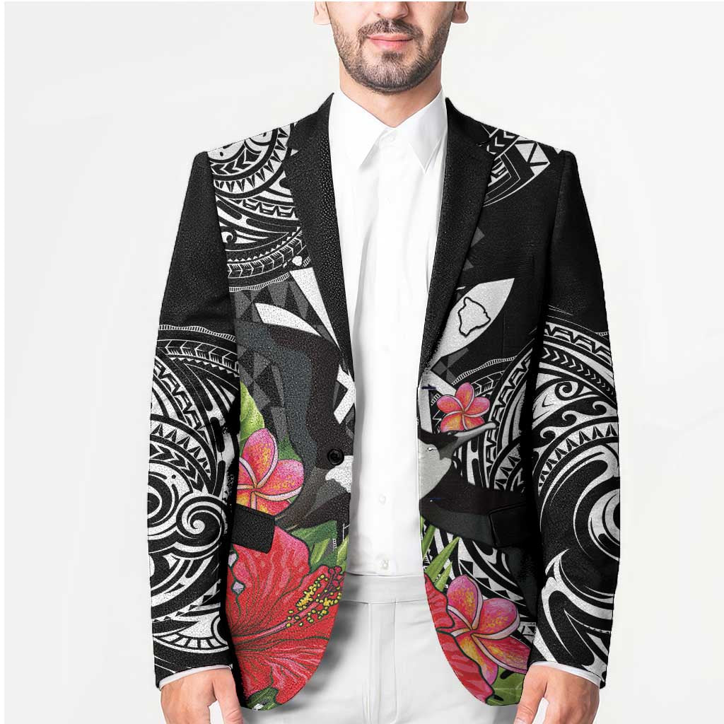 Hawaii Iwa Bird Blazer Great Frigatebird Kanaka Tropical Flowers LT14 - Polynesian Pride