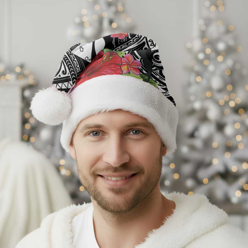 Hawaii Iwa Bird Christmas Santa Hat Great Frigatebird Kanaka Tropical Flowers LT14 - Polynesian Pride
