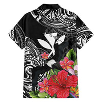 Hawaii Iwa Bird Family Matching Short Sleeve Bodycon Dress and Hawaiian Shirt Great Frigatebird Kanaka Tropical Flowers LT14 - Polynesian Pride