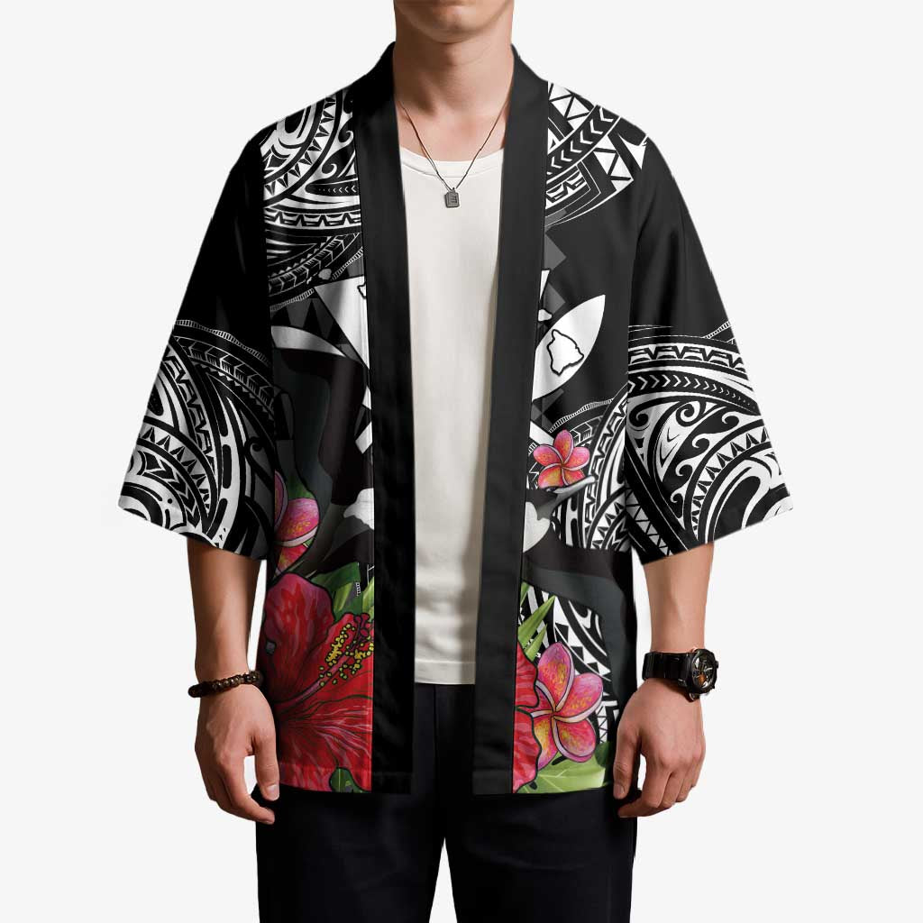 Hawaii Iwa Bird Kimono Great Frigatebird Kanaka Tropical Flowers LT14 - Polynesian Pride
