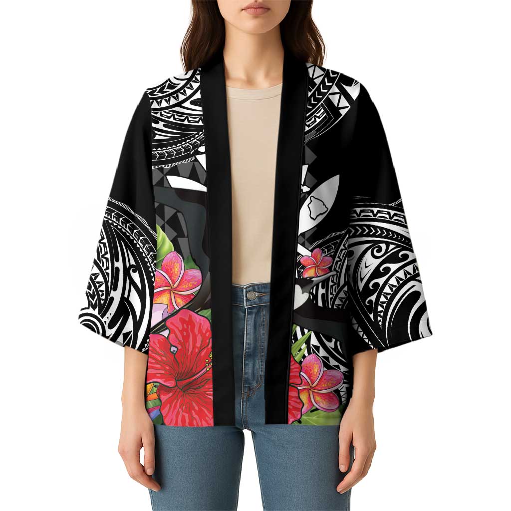 Hawaii Iwa Bird Kimono Great Frigatebird Kanaka Tropical Flowers LT14 - Polynesian Pride