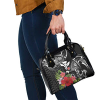 Hawaii Iwa Bird Shoulder Handbag Great Frigatebird Kanaka Tropical Flowers - Polynesian Pride
