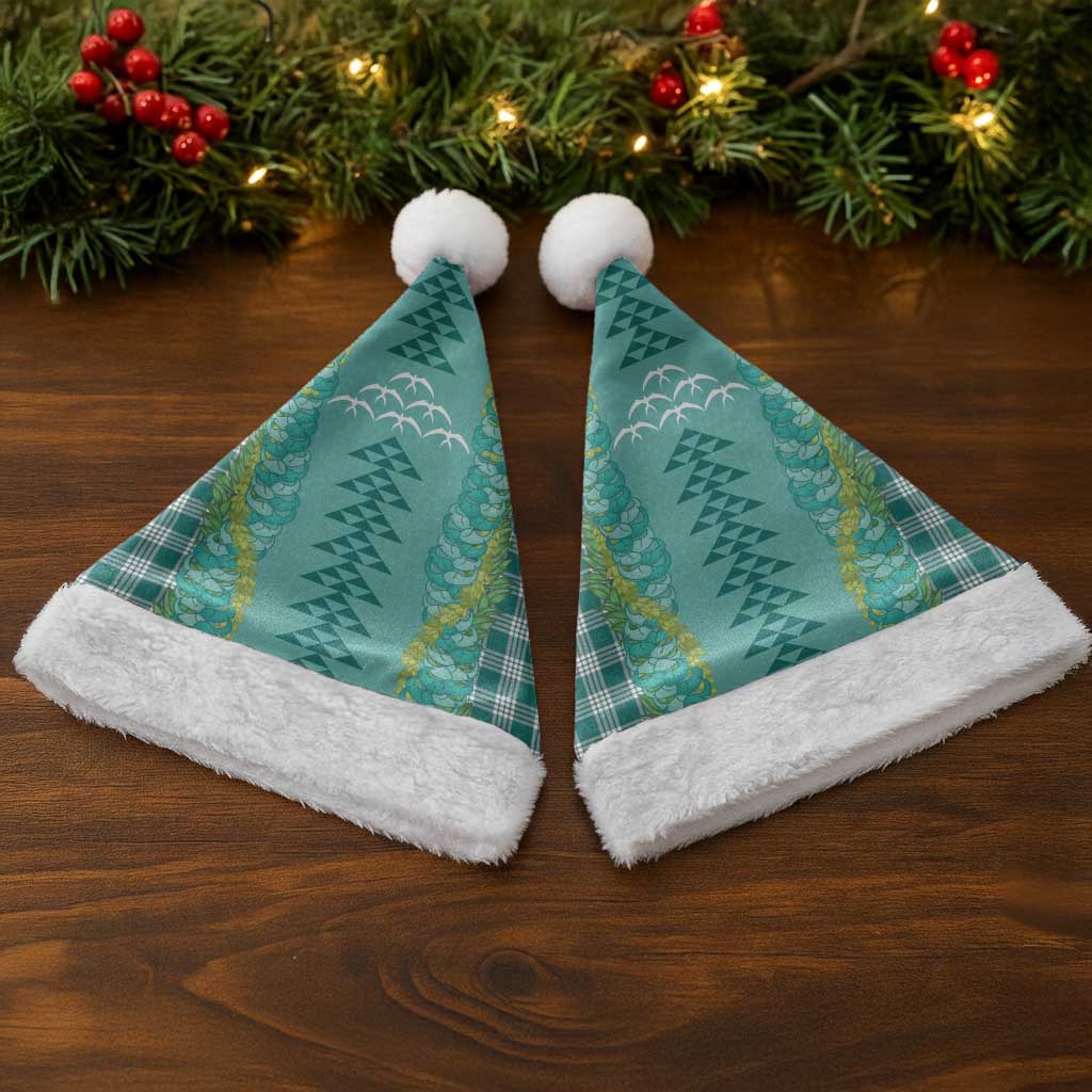 Teal Palaka Hawaii Iwa Bird Christmas Santa Hat Hawaiian Kakau Jade Vine Lei - Polynesian Pride