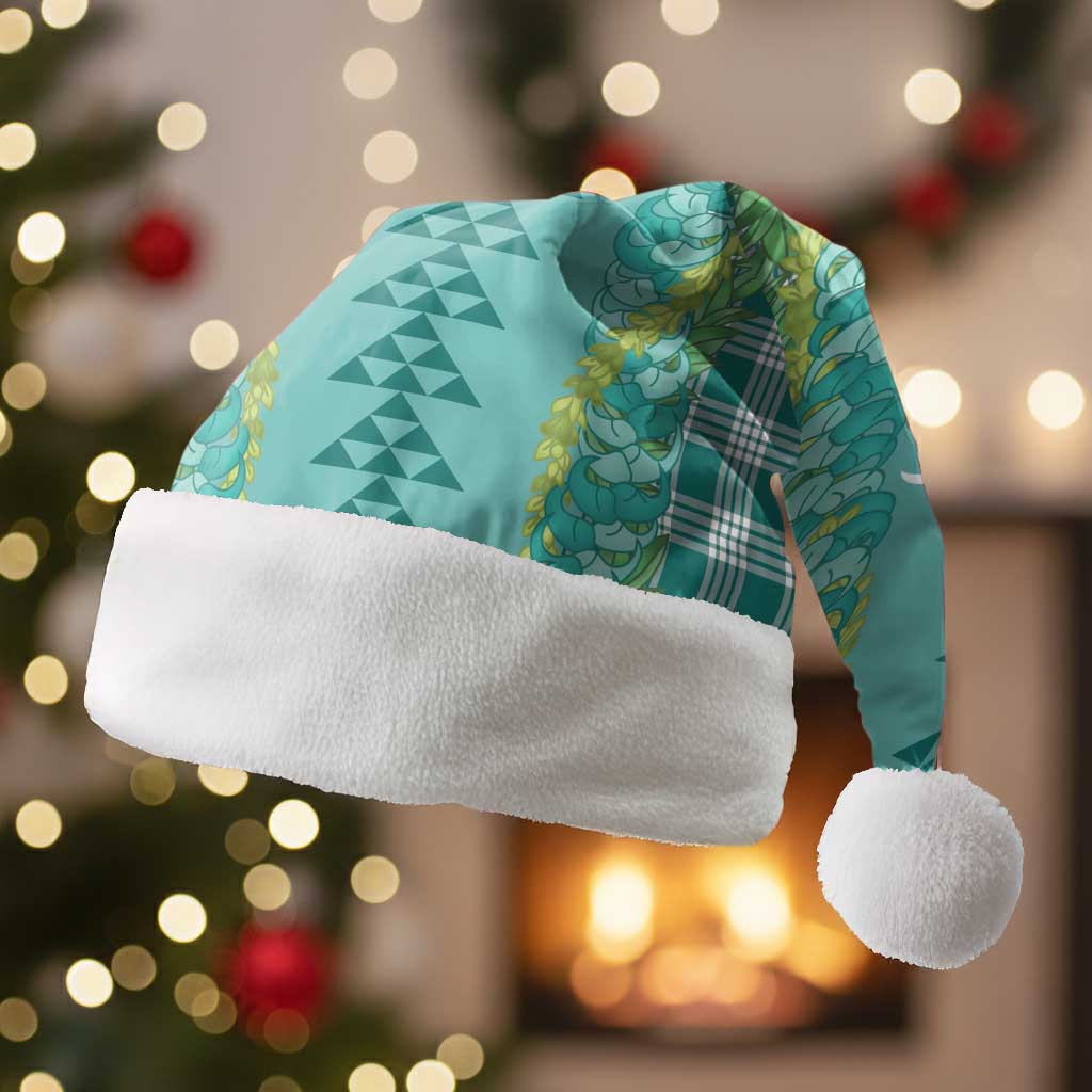 Teal Palaka Hawaii Iwa Bird Christmas Santa Hat Hawaiian Kakau Jade Vine Lei - Polynesian Pride