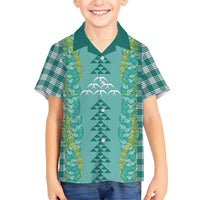 Teal Palaka Hawaii Iwa Bird Hawaiian Shirt Hawaiian Kakau Jade Vine Lei - Polynesian Pride