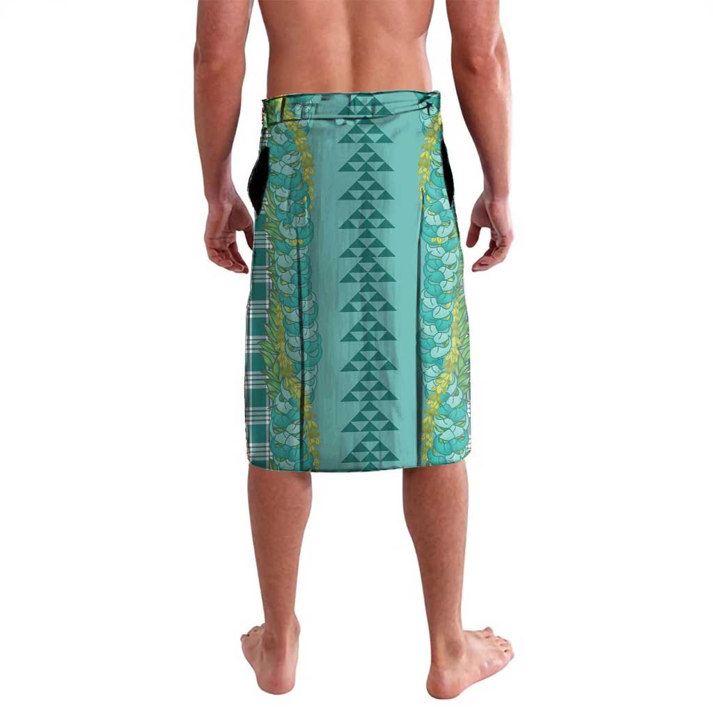 Teal Palaka Hawaii Iwa Bird Lavalava Hawaiian Kakau Jade Vine Lei LT14 - Polynesian Pride