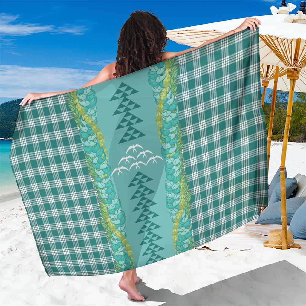 Teal Palaka Hawaii Iwa Bird Sarong Hawaiian Kakau Jade Vine Lei - Polynesian Pride