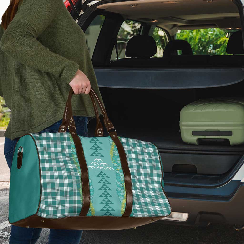 Teal Palaka Hawaii Iwa Bird Travel Bag Hawaiian Kakau Jade Vine Lei - Polynesian Pride