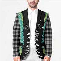 Black Palaka Hawaii Iwa Bird Blazer Hawaiian Kakau Jade Vine Lei LT14 - Polynesian Pride