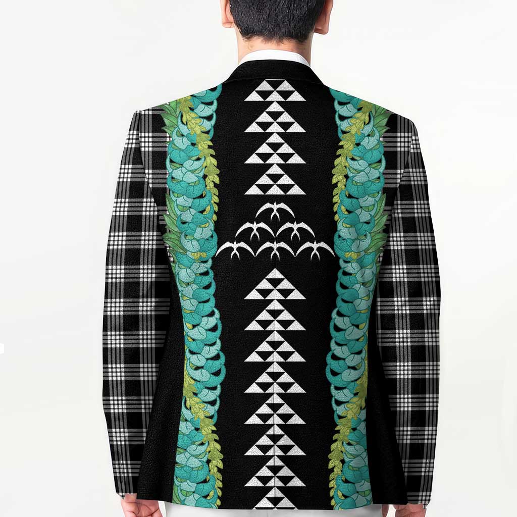 Black Palaka Hawaii Iwa Bird Blazer Hawaiian Kakau Jade Vine Lei LT14 - Polynesian Pride