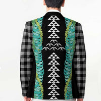 Black Palaka Hawaii Iwa Bird Blazer Hawaiian Kakau Jade Vine Lei LT14 - Polynesian Pride