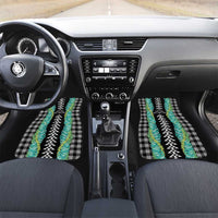 Black Palaka Hawaii Iwa Bird Car Mats Hawaiian Kakau Jade Vine Lei - Polynesian Pride