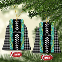 Black Palaka Hawaii Iwa Bird Ceramic Ornament Hawaiian Kakau Jade Vine Lei LT14 Bell Flake Black - Polynesian Pride