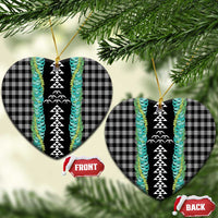Black Palaka Hawaii Iwa Bird Ceramic Ornament Hawaiian Kakau Jade Vine Lei LT14 Heart Black - Polynesian Pride