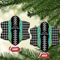 Black Palaka Hawaii Iwa Bird Ceramic Ornament Hawaiian Kakau Jade Vine Lei LT14 Snow Flake Black - Polynesian Pride