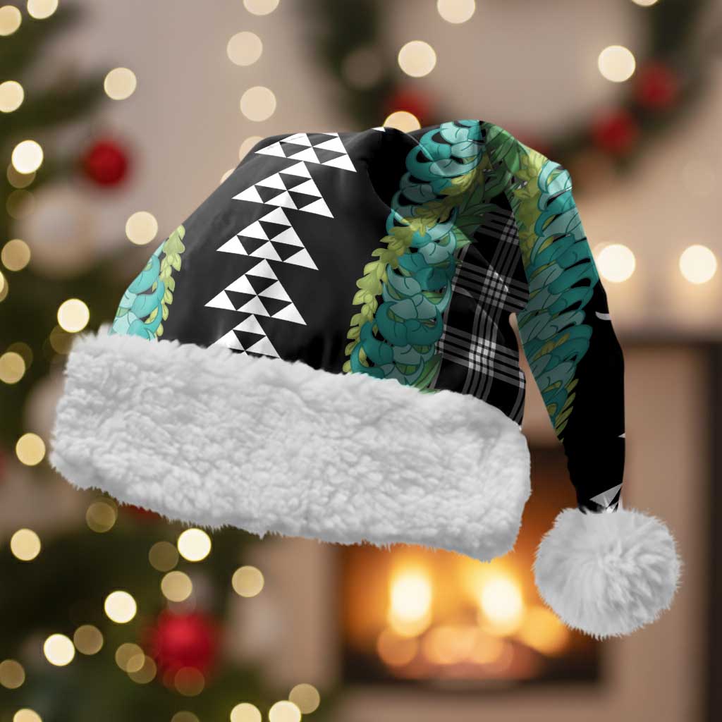 Black Palaka Hawaii Iwa Bird Christmas Santa Hat Hawaiian Kakau Jade Vine Lei - Polynesian Pride
