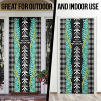 Black Palaka Hawaii Iwa Bird Door Cover Hawaiian Kakau Jade Vine Lei - Polynesian Pride