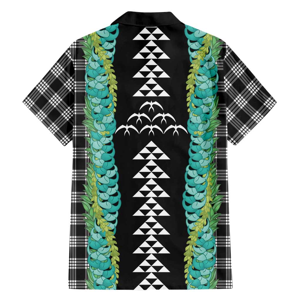 Black Palaka Hawaii Iwa Bird Family Matching Long Sleeve Bodycon Dress and Hawaiian Shirt Hawaiian Kakau Jade Vine Lei LT14 - Polynesian Pride