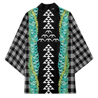 Black Palaka Hawaii Iwa Bird Kimono Hawaiian Kakau Jade Vine Lei LT14 - Polynesian Pride