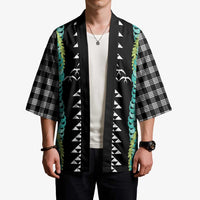Black Palaka Hawaii Iwa Bird Kimono Hawaiian Kakau Jade Vine Lei LT14 - Polynesian Pride
