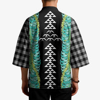 Black Palaka Hawaii Iwa Bird Kimono Hawaiian Kakau Jade Vine Lei LT14 - Polynesian Pride