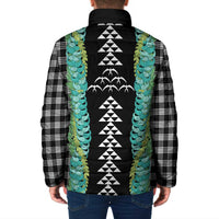 Black Palaka Hawaii Iwa Bird Padded Jacket Hawaiian Kakau Jade Vine Lei LT14 - Polynesian Pride