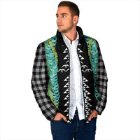 Black Palaka Hawaii Iwa Bird Padded Jacket Hawaiian Kakau Jade Vine Lei LT14 - Polynesian Pride