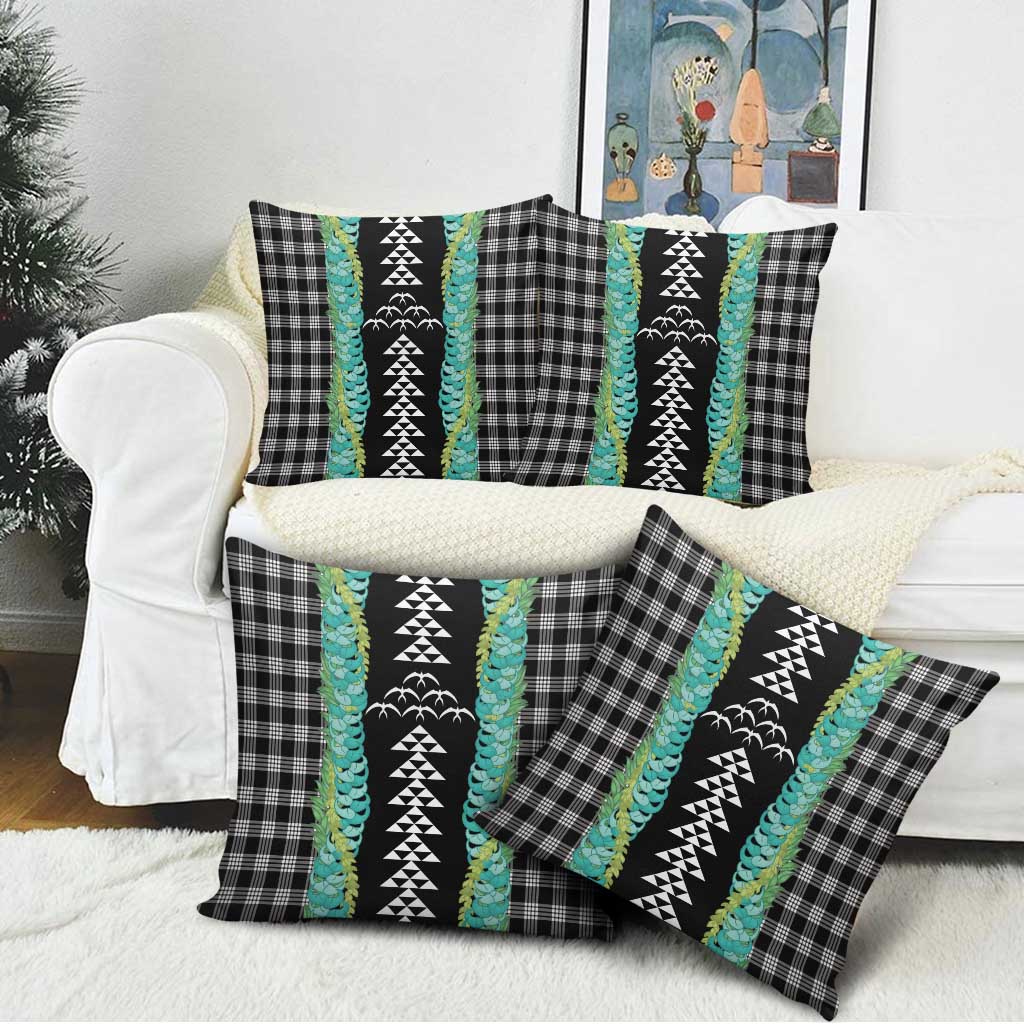 Black Palaka Hawaii Iwa Bird Pillow Cover Hawaiian Kakau Jade Vine Lei - Polynesian Pride