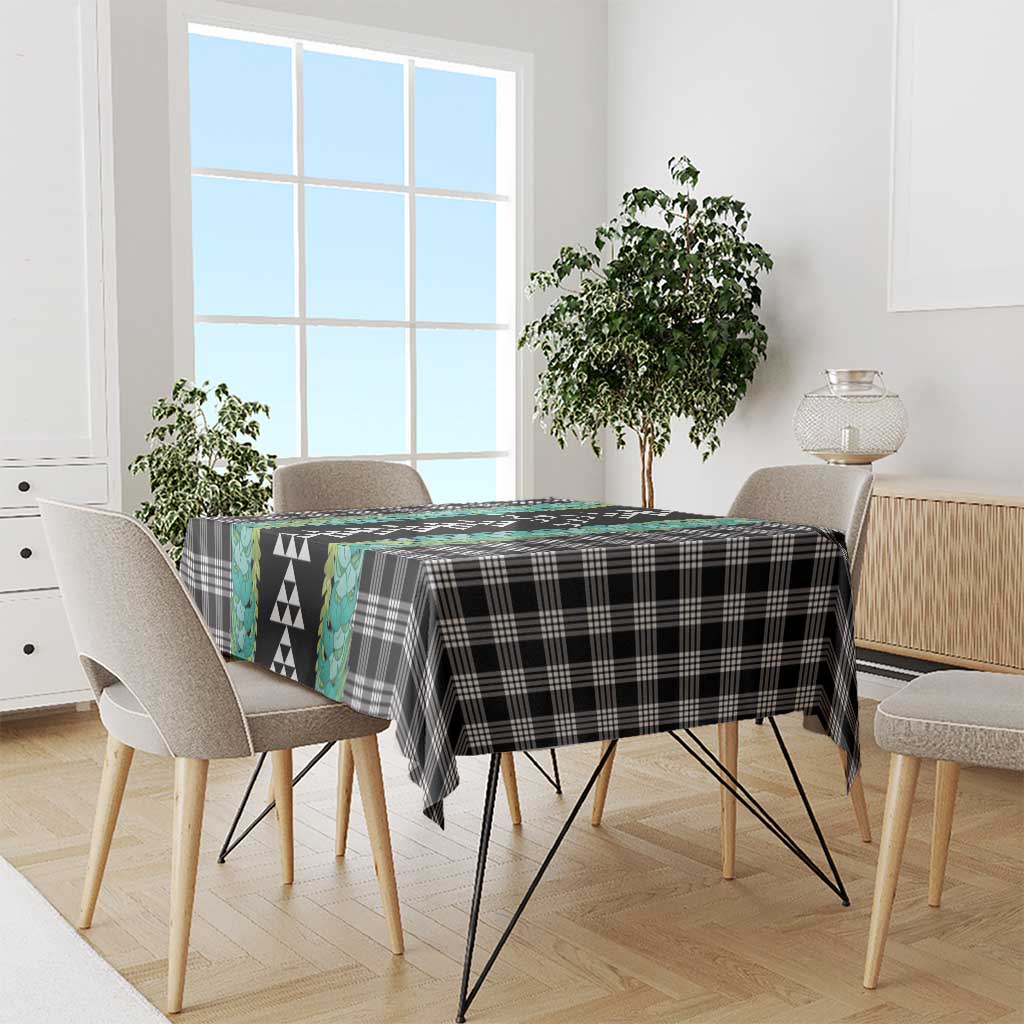 Black Palaka Hawaii Iwa Bird Tablecloth Hawaiian Kakau Jade Vine Lei - Polynesian Pride