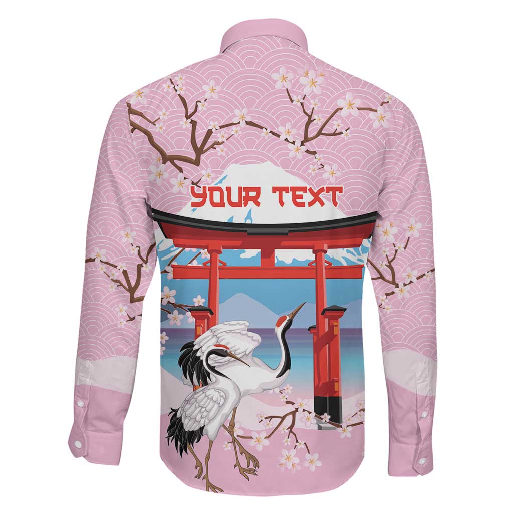 Japanese Torii Gate Cranes Personalised Family Matching Summer Maxi Dress and Hawaiian Shirt Fuji Mount Sakura Seigaiha Pattern