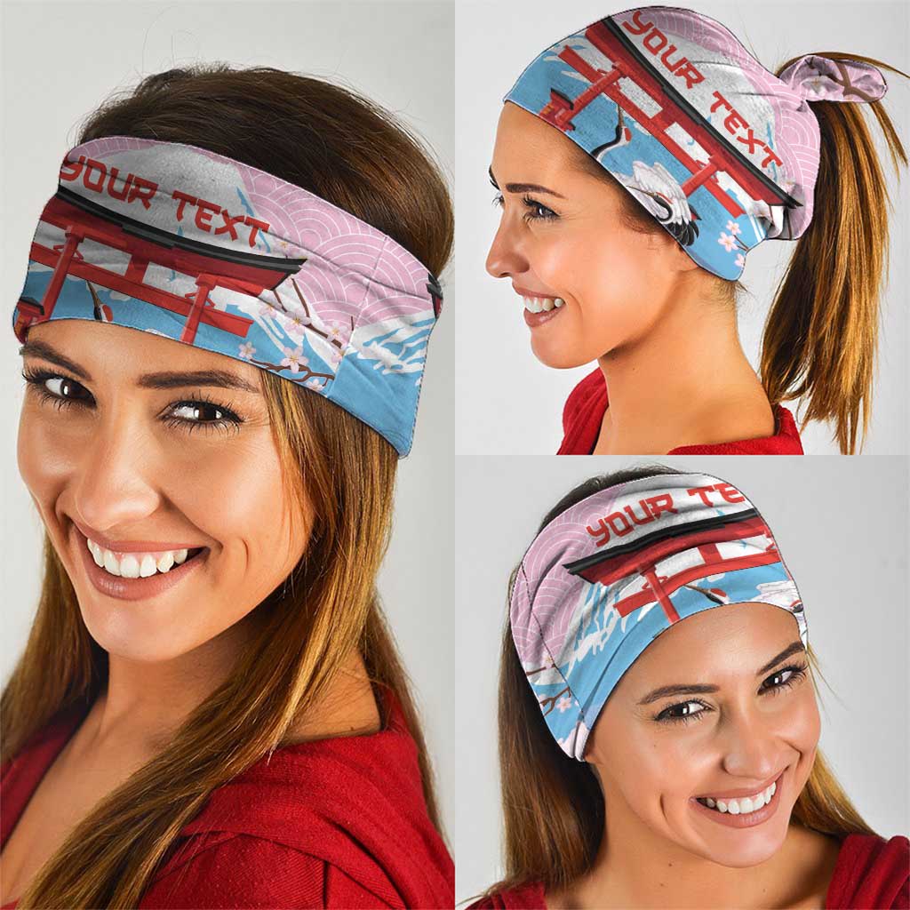 Japanese Torii Gate Cranes Personalised Neck Gaiter Fuji Mount Sakura Seigaiha Pattern LT14 - Polynesian Pride