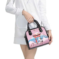Japanese Torii Gate Cranes Personalised Shoulder Handbag Fuji Mount Sakura Seigaiha Pattern LT14 - Polynesian Pride