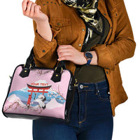 Japanese Torii Gate Cranes Personalised Shoulder Handbag Fuji Mount Sakura Seigaiha Pattern LT14 - Polynesian Pride