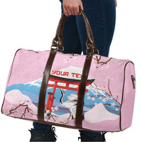 Japanese Torii Gate Cranes Personalised Travel Bag Fuji Mount Sakura Seigaiha Pattern LT14 - Polynesian Pride