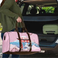 Japanese Torii Gate Cranes Personalised Travel Bag Fuji Mount Sakura Seigaiha Pattern LT14 - Polynesian Pride